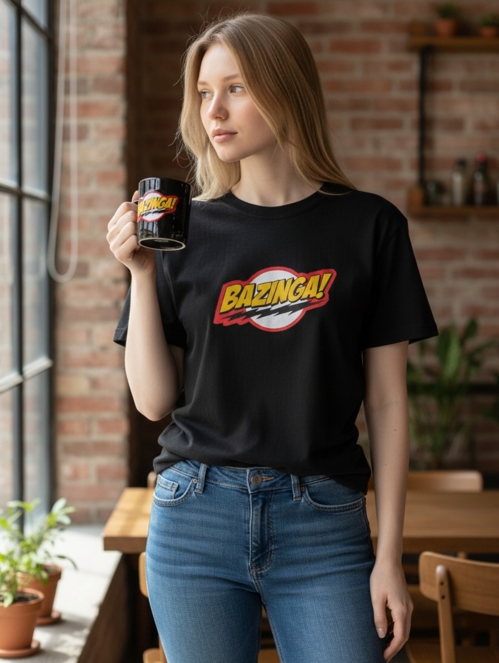 NWT "The Big Bang Theory" Bazinga Black Coffee Mug